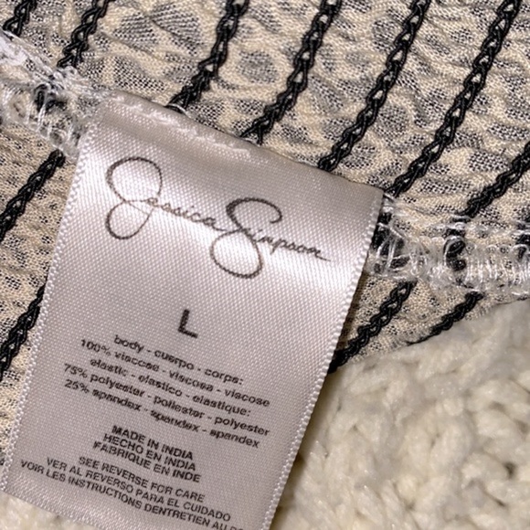 Jessica Simpson leopard print boho smocked top size large - Picture 6 of 7